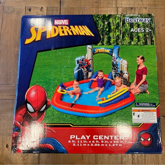 Bestway Spider-Man Marvel Kids Water Play Center Aquapark Water Slide new - Picture 2 of 8